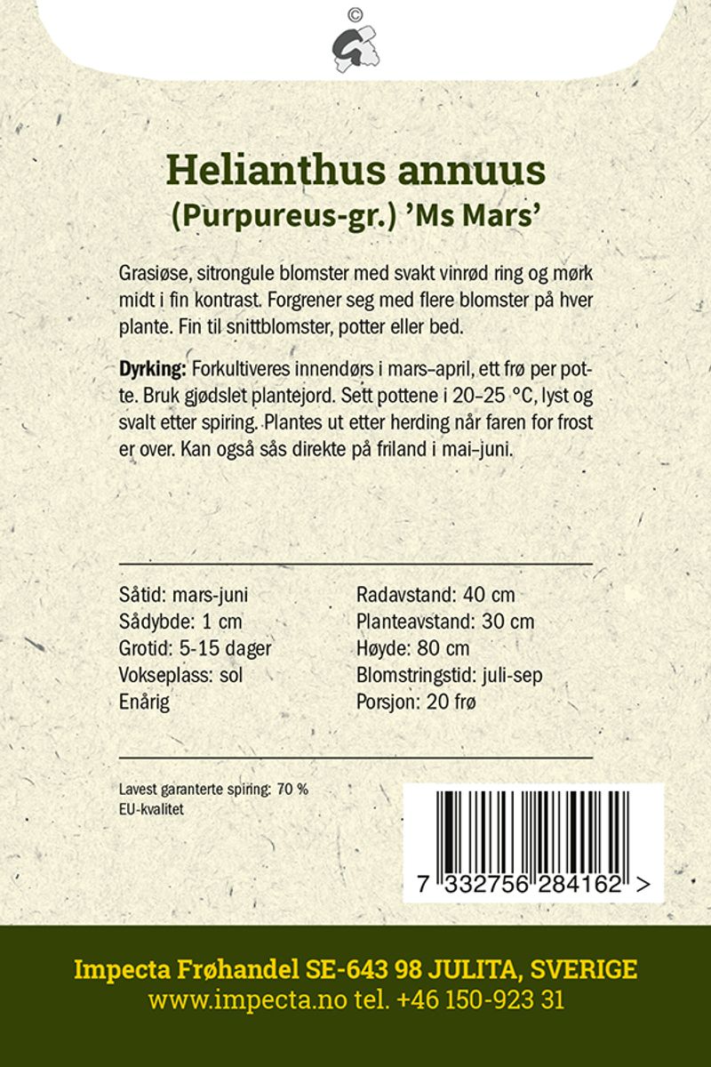 Rød Solsikke Ms Mars