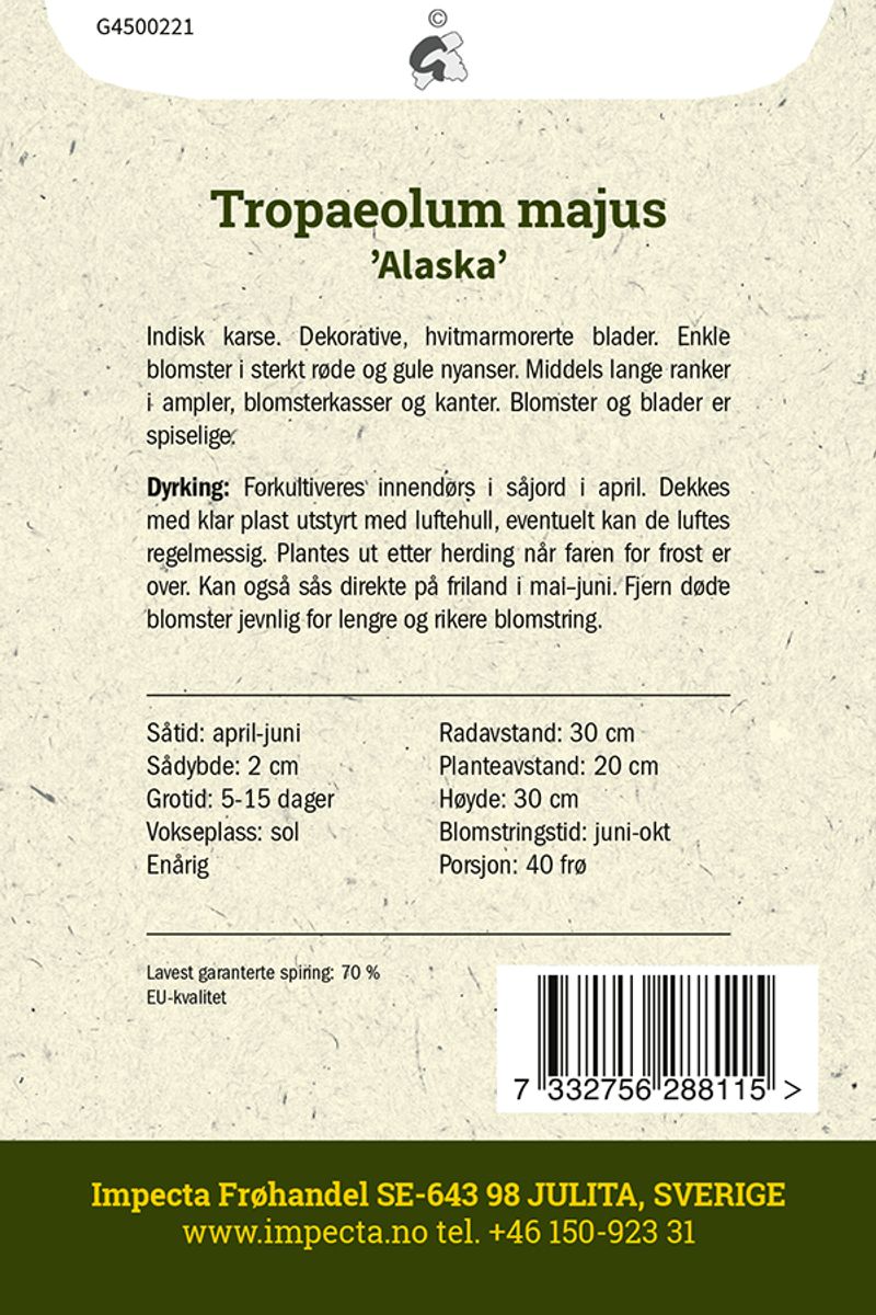 Vanlig Blomkarse Alaska