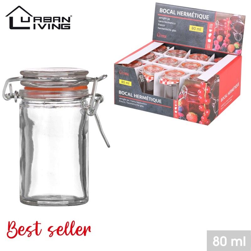 Glasskrukke med lokk, 80ml