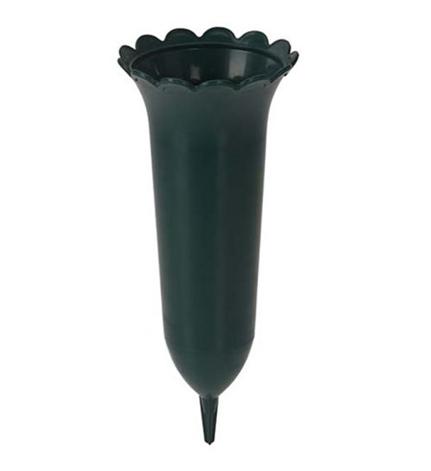 Hovedbilde Grav vase, grønn plast, 25cm